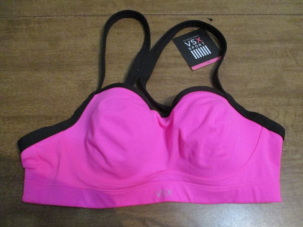 Victoria's Secret Secret Angel Sport Bra Medium Support Pink & Black 34B